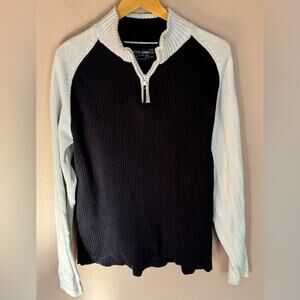 Men’s Nautica Jean Co 1/4 zip sweater Blue / White XXL